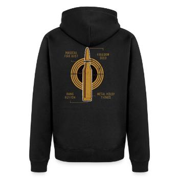 Anatomie einer Patrone - Waffenbesitzer Gewehr - Unisex Premium Bio Zip Hoodie - Schwarz - Hinten - Nico (187cm)