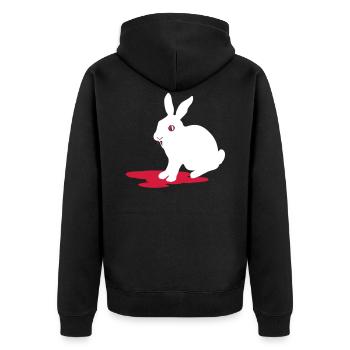 Vampinchen - Unisex Premium Bio Zip Hoodie - Schwarz - Hinten - Nico (187cm)