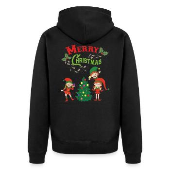Christmas Elf Elf Christmas Christmas Xmas - Unisex Premium Organic Zip Hoodie - black - Back - Nico (187cm)