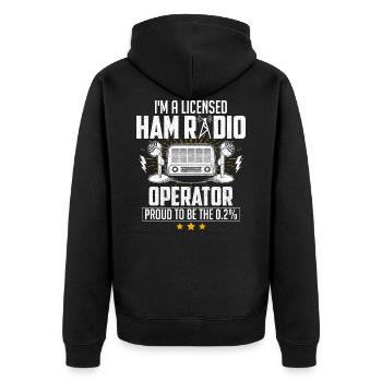 Je suis un opérateur de radioamateur agréé - Veste à capuche bio Premium Unisexe - noir - Dos - Nico (187cm)