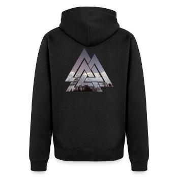 Mountains Nature - Unisex Premium Organic Zip Hoodie - black - Back - Nico (187cm)