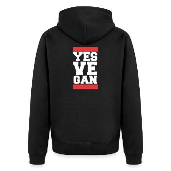 yes vegan, Yes we can, vegan, vegan - Unisex Premium Organic Zip Hoodie - black - Back - Nico (187cm)