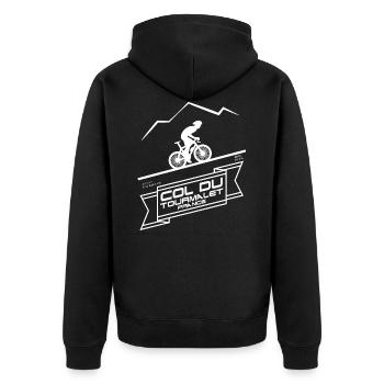 Col Du Tourmalet Road Vélo Tour Hobby - Veste à capuche bio Premium Unisexe - noir - Dos - Nico (187cm)