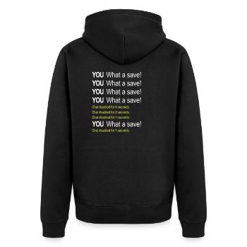 Funny Rocket Game What a save - Unisex Premium Organic Zip Hoodie - black - Back - Nico (187cm)