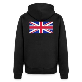 Union Jack Pixel UK Flag - Unisex Premium Bio Zip Hoodie - Schwarz - Hinten - Nico (187cm)