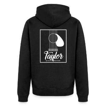 Taylor Electronic Guitar Musician Instrument - Unisex Premium Organic Zip Hoodie - black - Back - Nico (187cm)