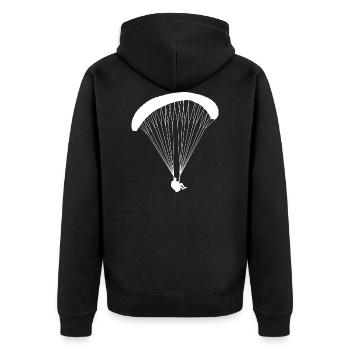 Gleitschirm - Unisex Premium Bio Zip Hoodie - Schwarz - Hinten - Nico (187cm)
