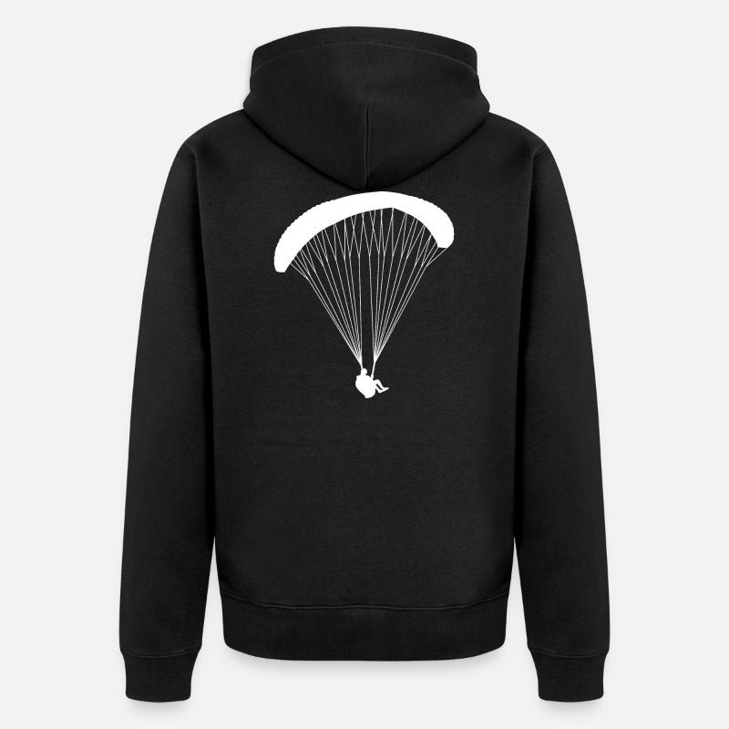 Gleitschirm - Unisex Premium Bio Zip Hoodie - Schwarz