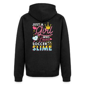 Football et slime cadeau football féminin - Veste à capuche bio Premium Unisexe - noir - Dos - Nico (187cm)