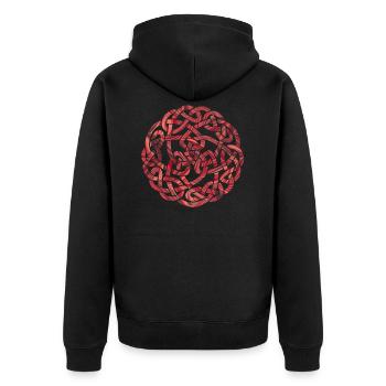 noeud celtique 5 e 18 - Veste à capuche bio Premium Unisexe - noir - Dos - Nico (187cm)