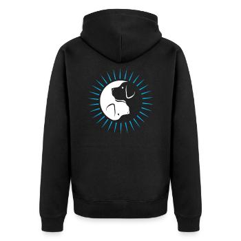 Yin Yang chien cadeau - Doux Labrador - Veste à capuche bio Premium Unisexe - noir - Dos - Nico (187cm)