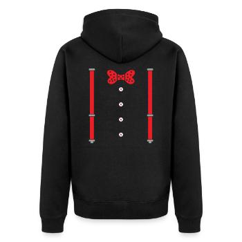 Saint-Valentin cadeau bretelles de mouche - Veste à capuche bio Premium Unisexe - noir - Dos - Nico (187cm)