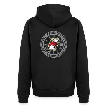 White Rabbit Vintage Clock Steampunk Gift - Unisex Premium Bio Zip Hoodie - Schwarz - Hinten - Nico (187cm)