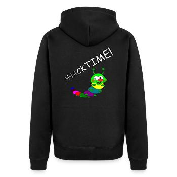 Cooles und lustiges Nachwuchs Shirt- Snacktime - Unisex Premium Bio Zip Hoodie - Schwarz - Hinten - Nico (187cm)