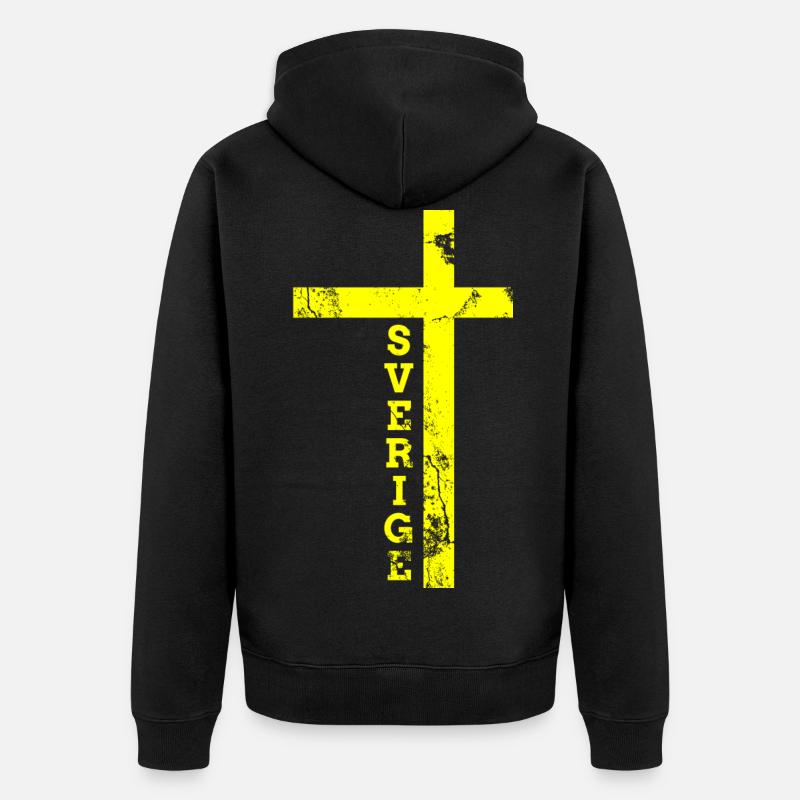 Drapeau Suède Sverige drapeau - Veste à capuche bio Premium Unisexe - noir