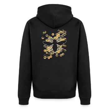 Rettet die Bienen - Unisex Premium Bio Zip Hoodie - Schwarz - Hinten - Nico (187cm)