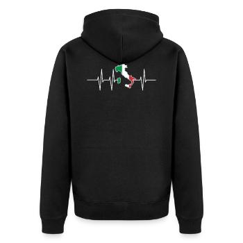 Battements de coeur Italie cadeau patriote patrie Puls - Veste à capuche bio Premium Unisexe - noir - Dos - Nico (187cm)