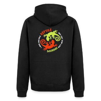 Ich liebe Reptilien Geschenk Bartagame Echsen - Unisex Premium Bio Zip Hoodie - Schwarz - Hinten - Nico (187cm)