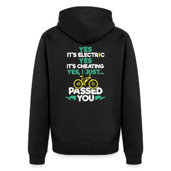 Cadeau E-Bike Bike Humour VTT Electricité - Veste à capuche bio Premium Unisexe - noir - Dos - Nico (187cm)