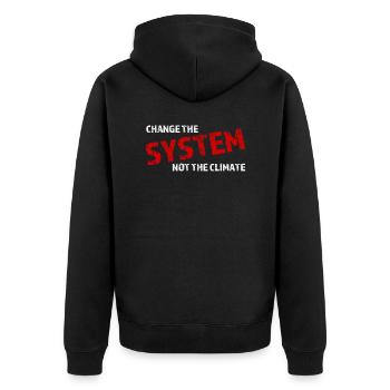 Student demo against climate change - Unisex Premium Organic Zip Hoodie - black - Back - Nico (187cm)
