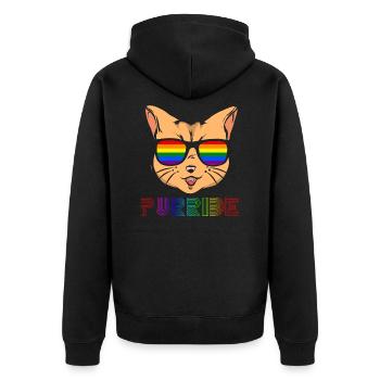 LGBT Katze Geschenk schwul lesbisch gay pride - Unisex Premium Bio Zip Hoodie - Schwarz - Hinten - Nico (187cm)