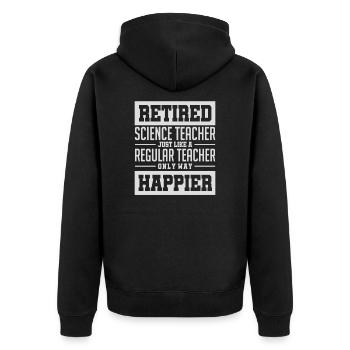 Retired Science Teacher Senior Scientist Biology - Unisex Premium Bio Zip Hoodie - Schwarz - Hinten - Nico (187cm)