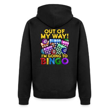 T-shirt de jeu de bingo-test Lucky Seniors Fun Gift - Veste à capuche bio Premium Unisexe - noir - Dos - Nico (187cm)