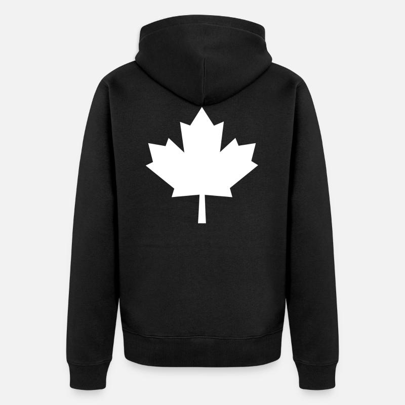 feuille d'érable - Veste à capuche bio Premium Unisexe - noir