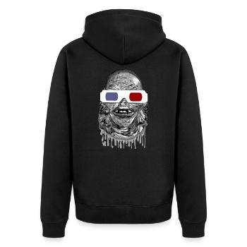 creature - Unisex Premium Organic Zip Hoodie - black - Back - Nico (187cm)