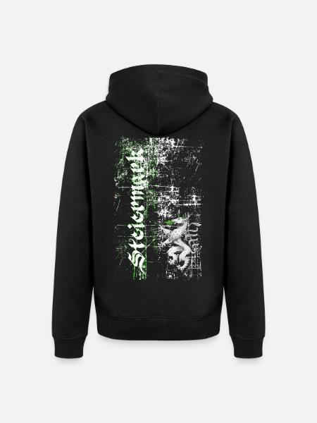 Retro Steiermark - Unisex Premium Bio Zip Hoodie - Schwarz
