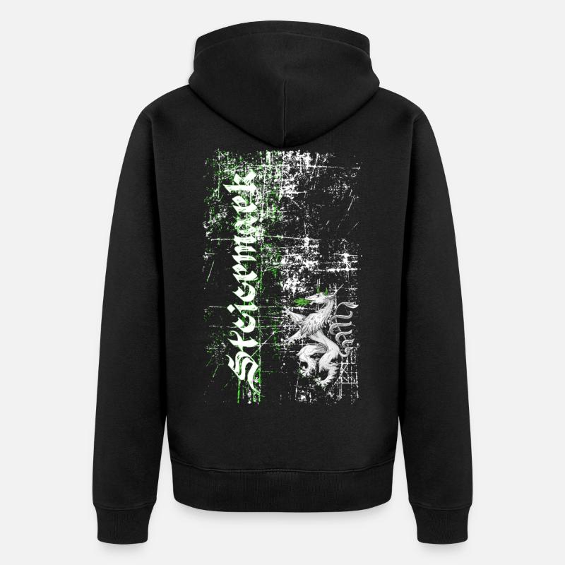 Retro Steiermark - Unisex Premium Bio Zip Hoodie - Schwarz