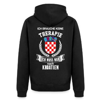 Je n'ai pas besoin d'une thérapie design croate - Veste à capuche bio Premium Unisexe - noir - Dos - Nico (187cm)