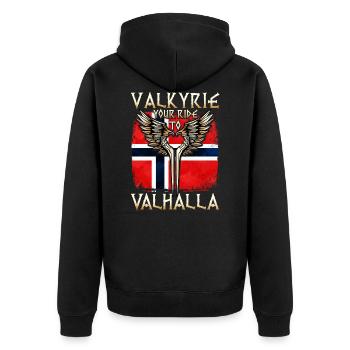 Viking Valhalla T-shirt Valkyrie Norvège Ailes - Veste à capuche bio Premium Unisexe - noir - Dos - Nico (187cm)