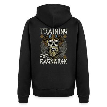 Formation pour le cadeau de chemise de Ragnarok pour les Vikings - Veste à capuche bio Premium Unisexe - noir - Dos - Nico (187cm)