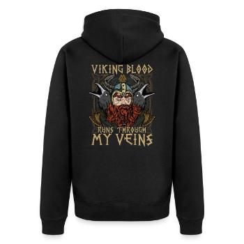 T-shirt de sang viking pour le fier Nordmann - Veste à capuche bio Premium Unisexe - noir - Dos - Nico (187cm)