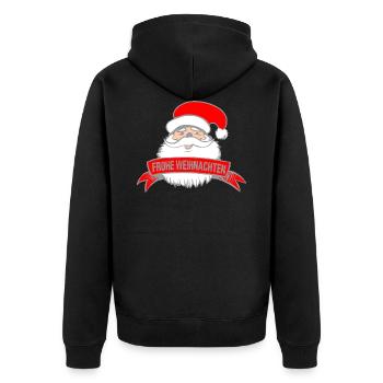 Christmas - Unisex Premium Organic Zip Hoodie - black - Back - Nico (187cm)