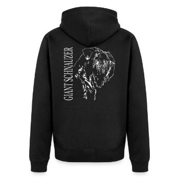 GIANT SCHNAUZER Dog portrait Dogs Wilsigns - Unisex Premium Organic Zip Hoodie - black - Back - Nico (187cm)