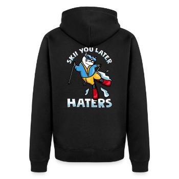 T-shirt de ski, bière de sport après le sport - Veste à capuche bio Premium Unisexe - noir - Dos - Nico (187cm)