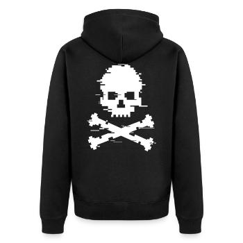 Crâne Glitch - Veste à capuche bio Premium Unisexe - noir - Dos - Nico (187cm)