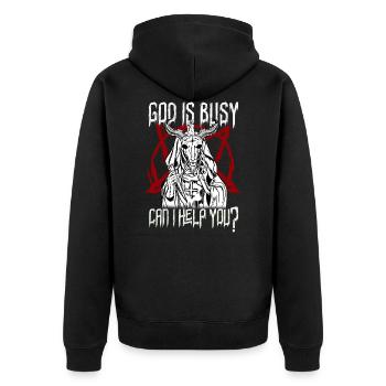 Satan Pentagram T-Shirt Lucifer 666 Heide Sorcière - Veste à capuche bio Premium Unisexe - noir - Dos - Nico (187cm)