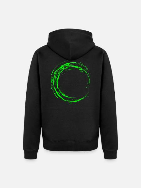 Circle green brush - Unisex Premium Organic Zip Hoodie - black