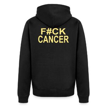 Cancer "Fuck cancer" - Veste à capuche bio Premium Unisexe - noir - Dos - Nico (187cm)