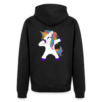 Dabbing Unicorn Dabbing Unicorn Dab idée cadeau - Veste à capuche bio Premium Unisexe - noir - Dos - Nico (187cm)