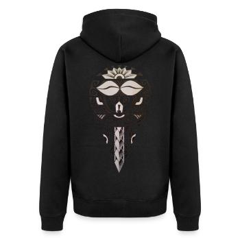 Tatoo Design "ElFa" - Unisex Premium Organic Zip Hoodie - black - Back - Nico (187cm)