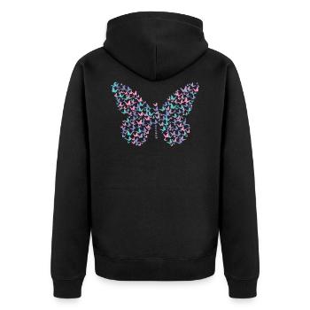 Papillons en papillon - Veste à capuche bio Premium Unisexe - noir - Dos - Nico (187cm)