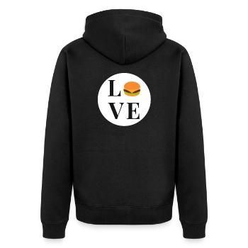 Burger Love American food fast food - Unisex Premium Organic Zip Hoodie - black - Back - Nico (187cm)