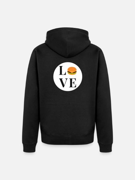 Burger Love amerikanisches essen fast Food - Unisex Premium Bio Zip Hoodie - Schwarz
