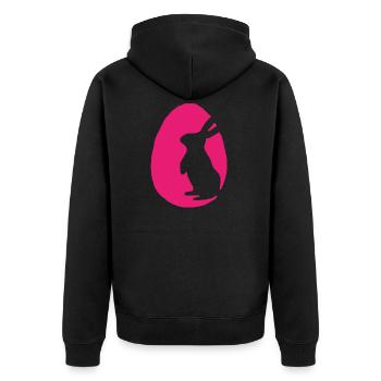 Easter Easter egg Easter bunny - Unisex Premium Organic Zip Hoodie - black - Back - Nico (187cm)