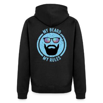 MY BEARD MY RULES - ROUND STYLE - Unisex Premium Organic Zip Hoodie - black - Back - Nico (187cm)