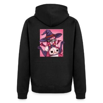 Anime manga fille japon seins cosplay culture - Veste à capuche bio Premium Unisexe - noir - Dos - Nico (187cm)